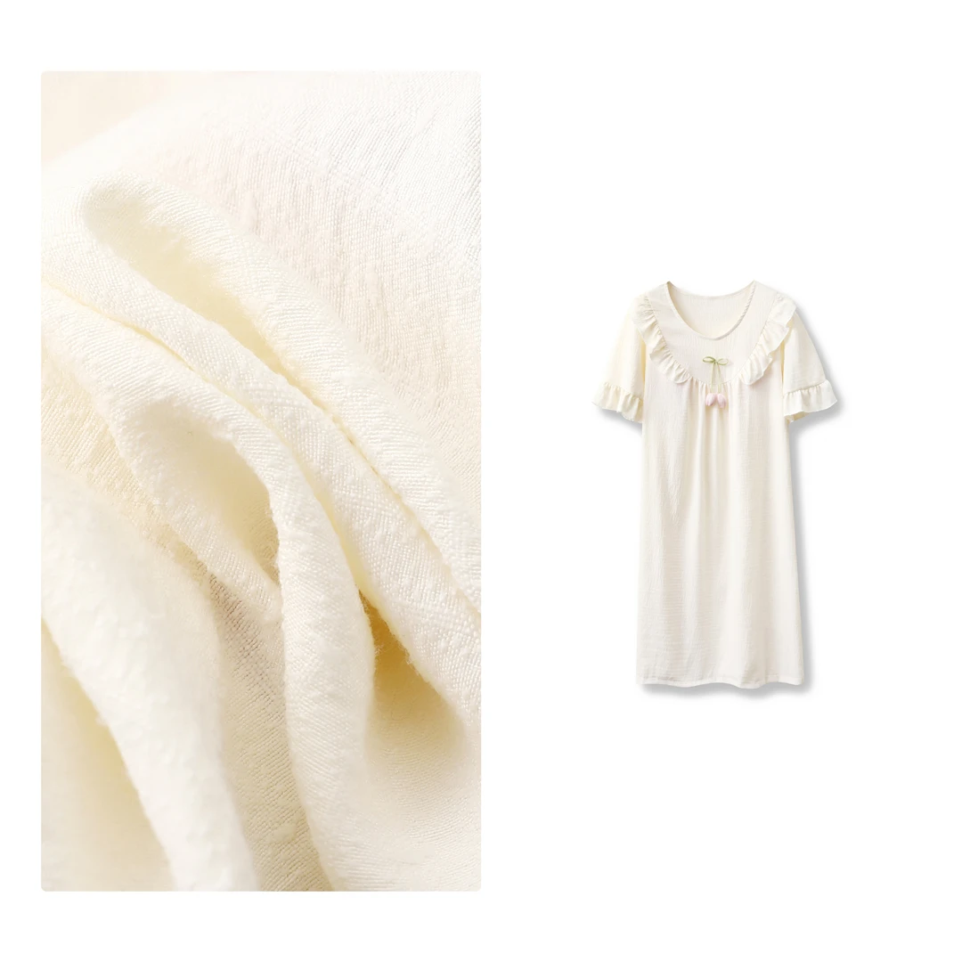 门店3&49！郁金香睡裙」含胸垫云朵裸感圆领中长款家居睡衣女C24206