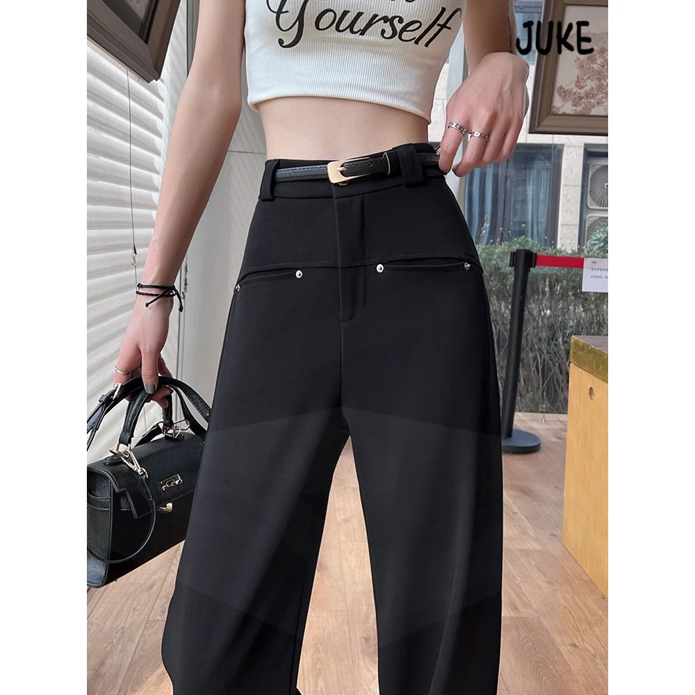 2025春夏新款休闲西裤女垂感显瘦窄版直筒阔腿裤辣妹西装裤子