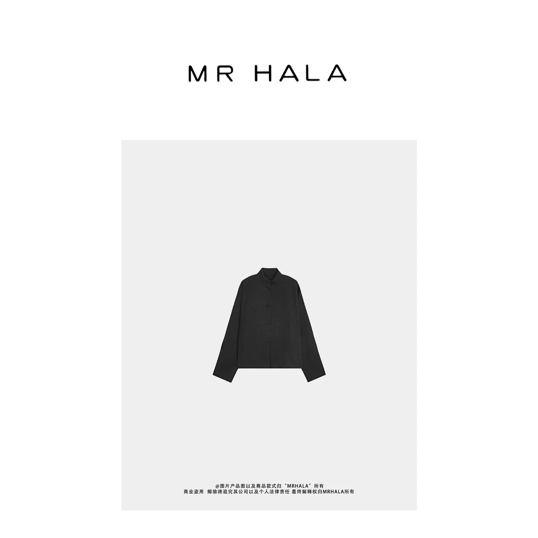 MRHALA瑞正细支羊毛盘扣立领外套女 LW40573
