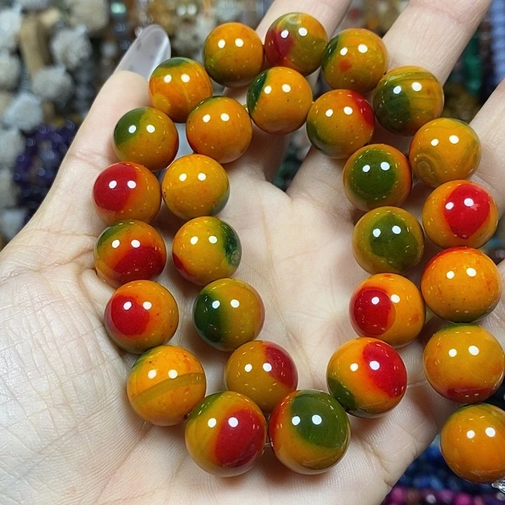 玛瑙/玉髓未镶嵌珠宝半成品地球玛瑙卡14mm