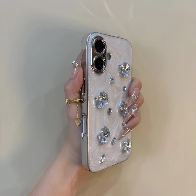 滴胶钻石立体kt猫适用苹果16promax手机壳奢华iPhone15全包14女13