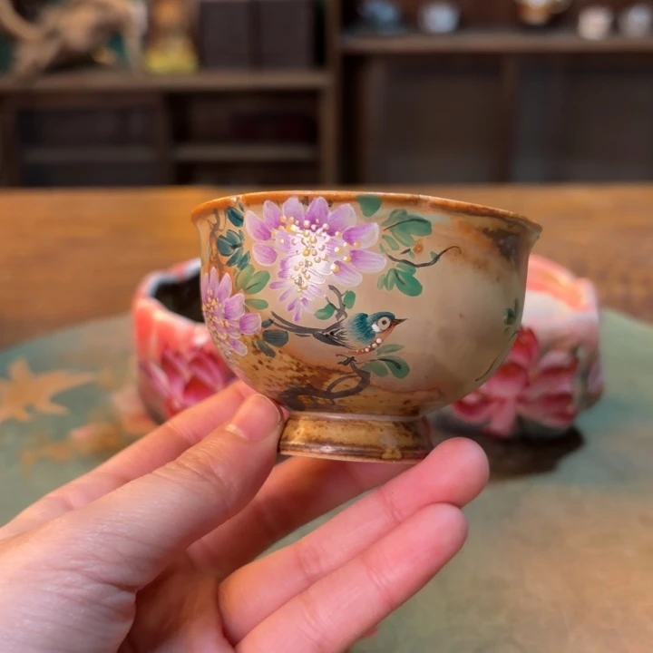 柴烧纯手工手绘陶瓷