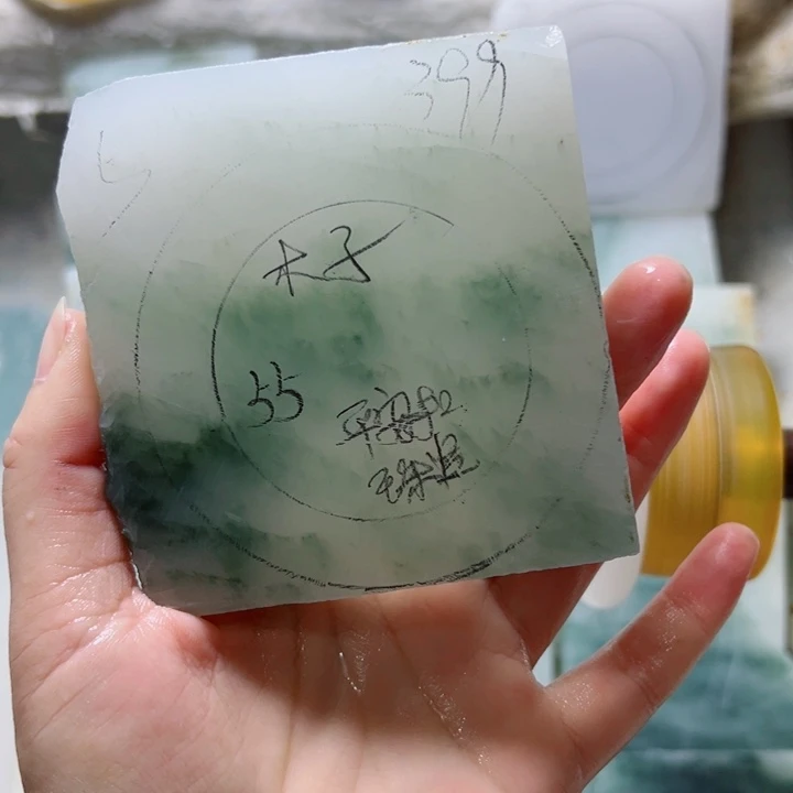 木***吉未镶嵌定制石英质玉（天山翠）定制款55