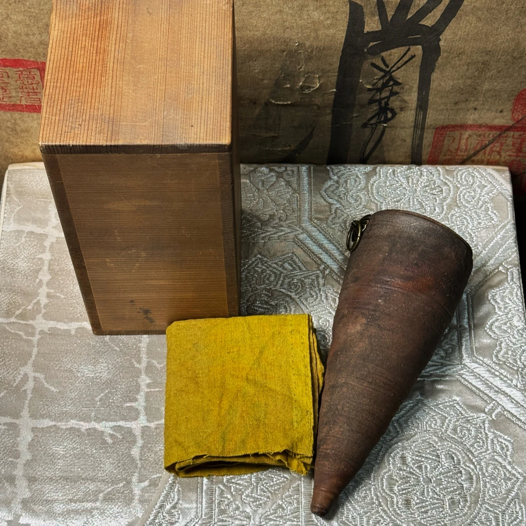 赤井陶然（1818-1890）日本南蛮烧·古南蛮·苍老古拙·挂花器·墙饰