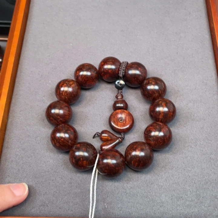 黄花梨/降香黄檀手串/手链玉*海南黄花梨爆满龙鳞留疤2.0