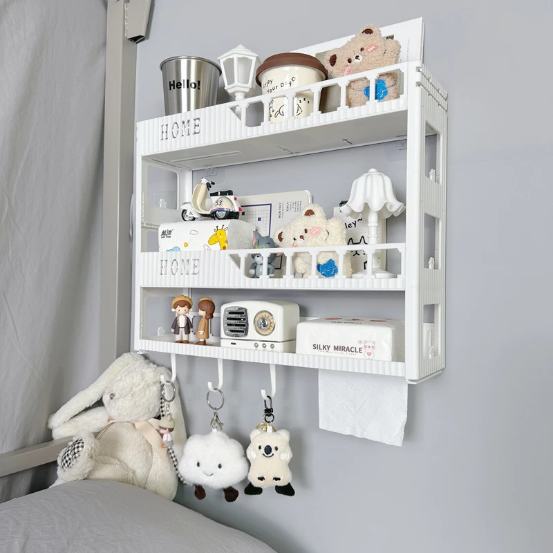 学生宿舍神器上下铺床边墙上免打孔置物架寝室床头挂墙面收纳盒