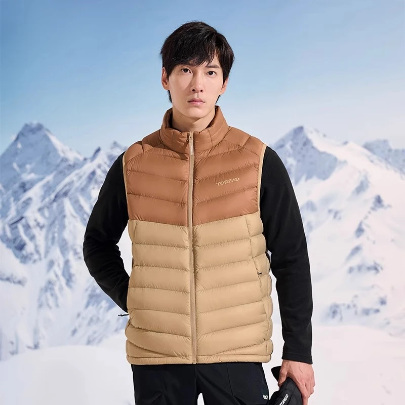 TOREAD/探路者男式羽绒马甲秋冬背心轻薄保暖男士时尚立领