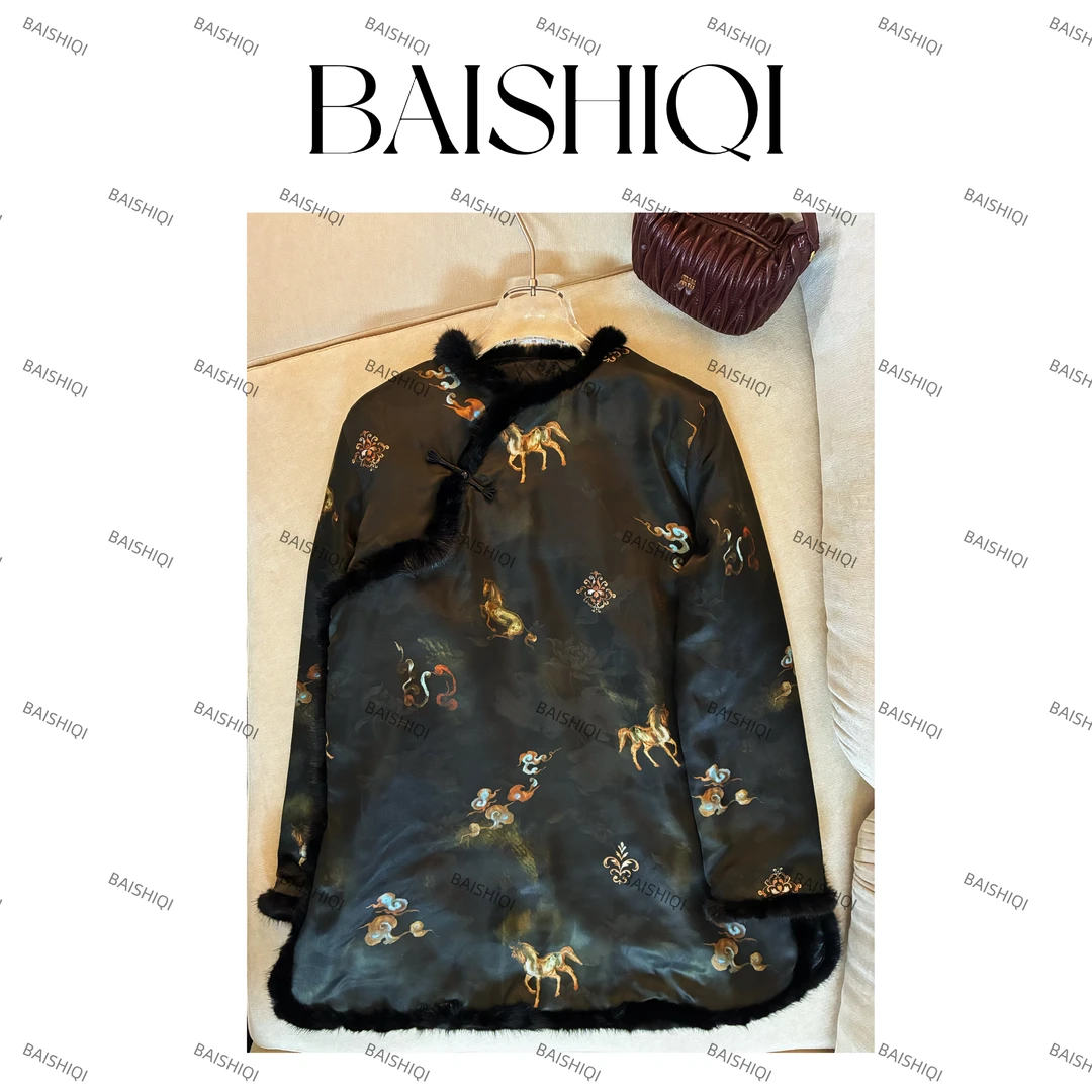 BAISHIQI【墨地金马】NEW 新中式国风提花上衣B1085