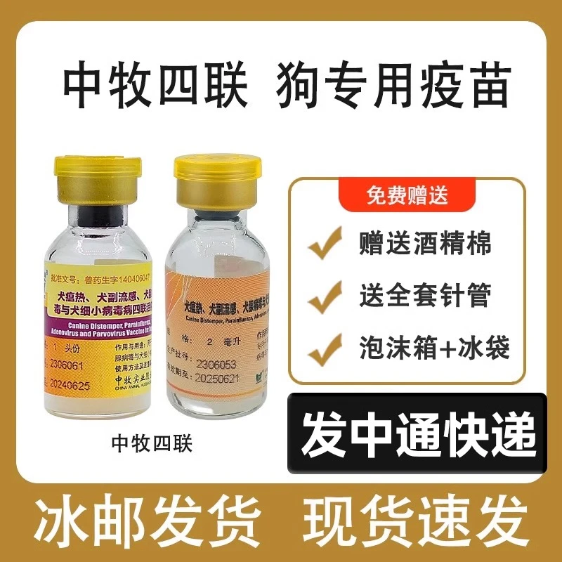 养殖场常用中牧犬四联疫苗土狗幼犬预防犬瘟细小狂犬兽用非处方药