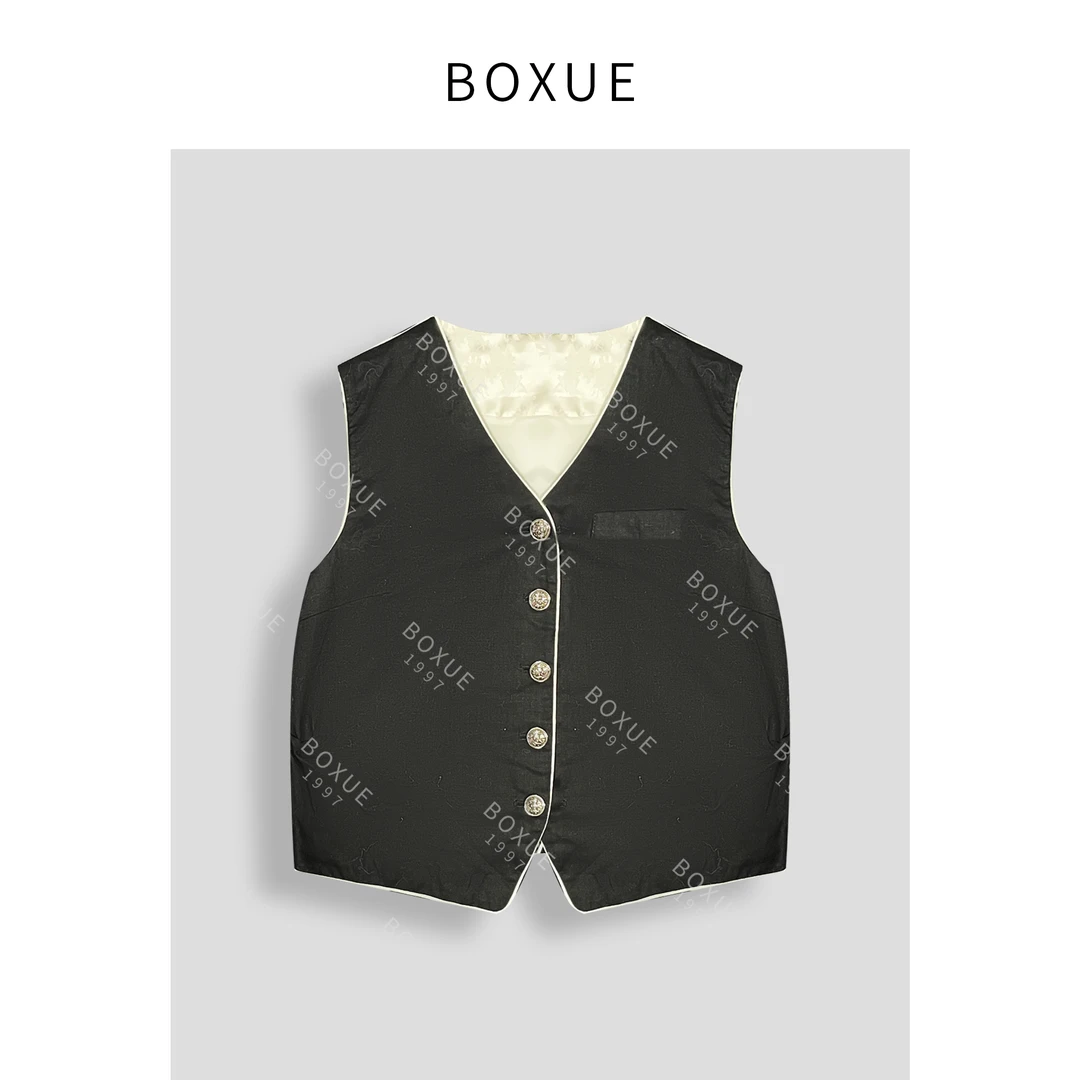 BOXUE 2024休闲百搭设计感福利款马夹 外套#250103A112