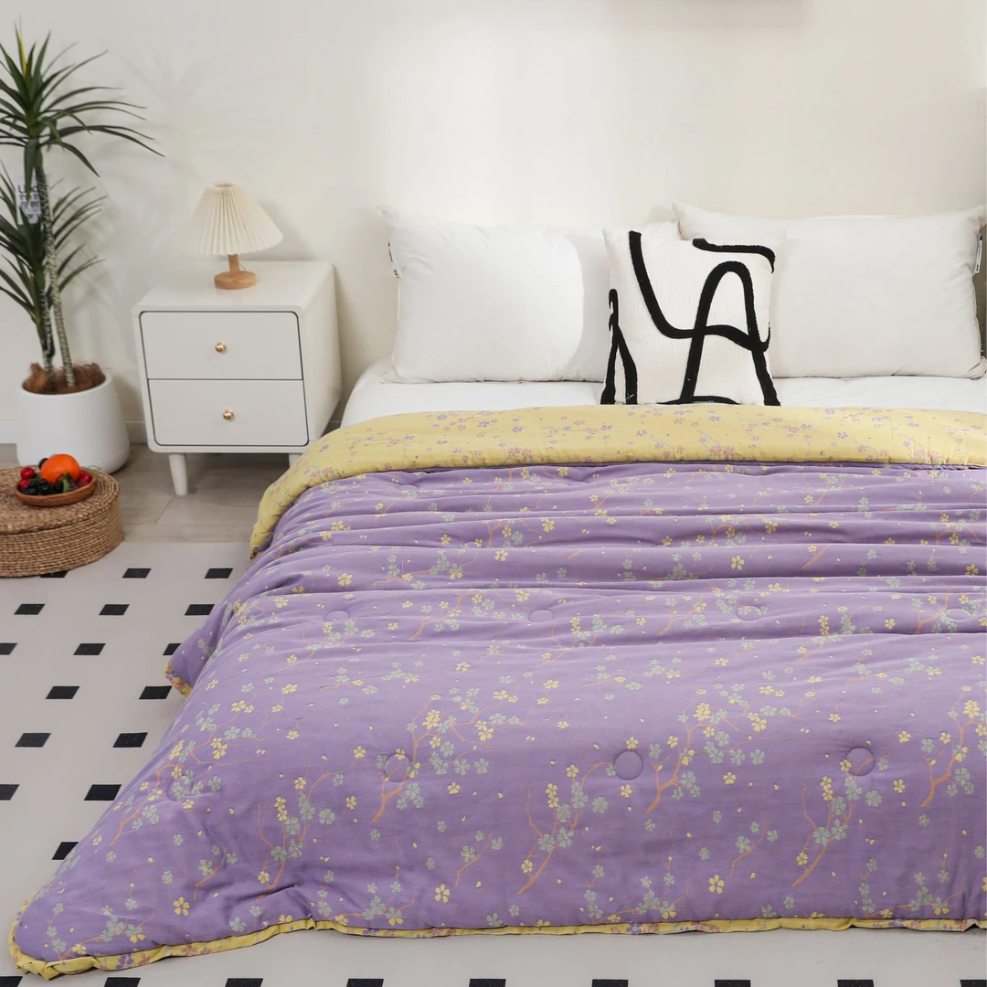 【梅花烙—双人被】2*2.3米全棉色织双层纱被子可机洗