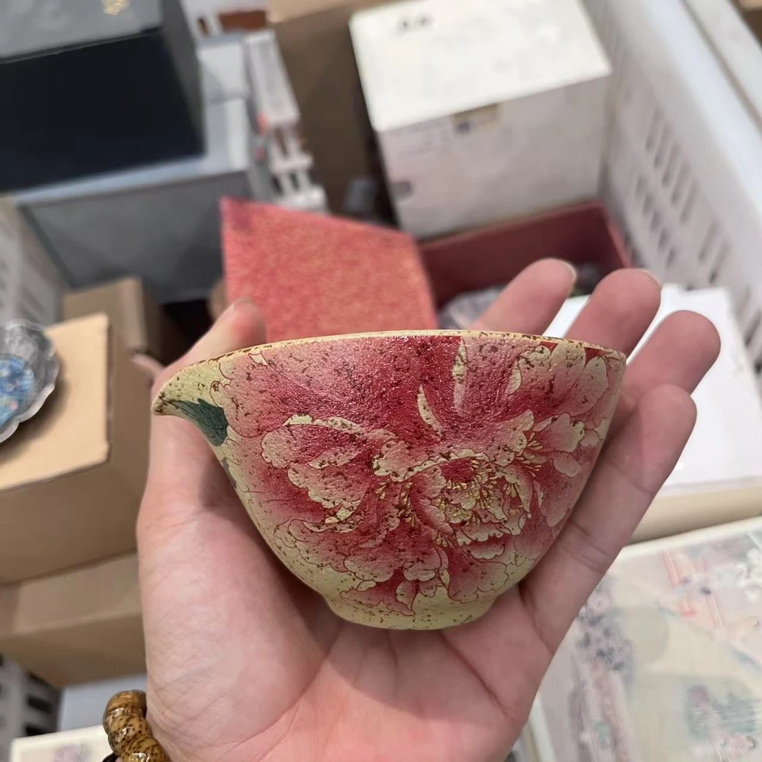 【闪购商品】新品青花火石红半月公道杯