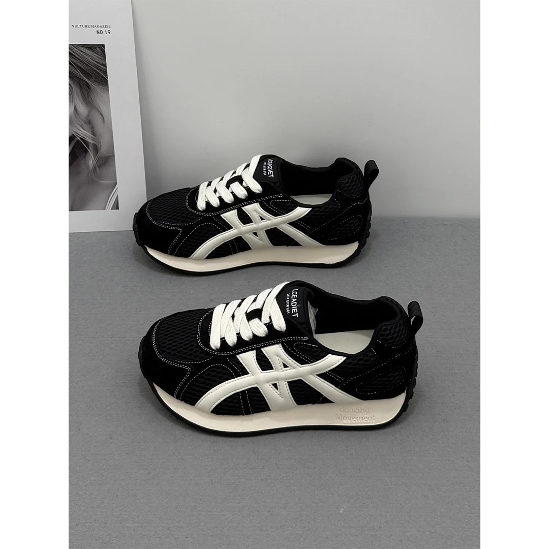 【香港轻奢Sakurano&樱央】黑色显脚小休闲阿甘鞋女2025秋季新款爆