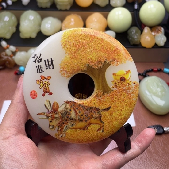 石材天然古青石手把件