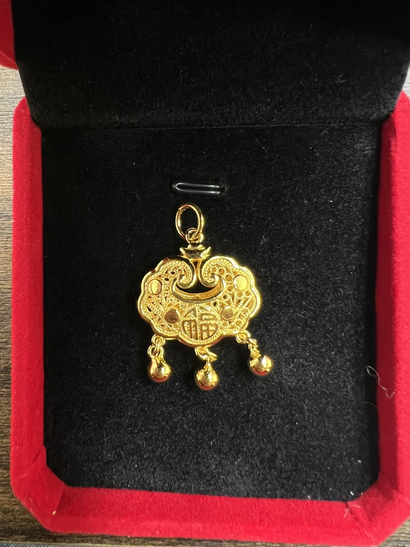 吊坠足银 足银小福锁包吊坠经典福字吊坠时尚