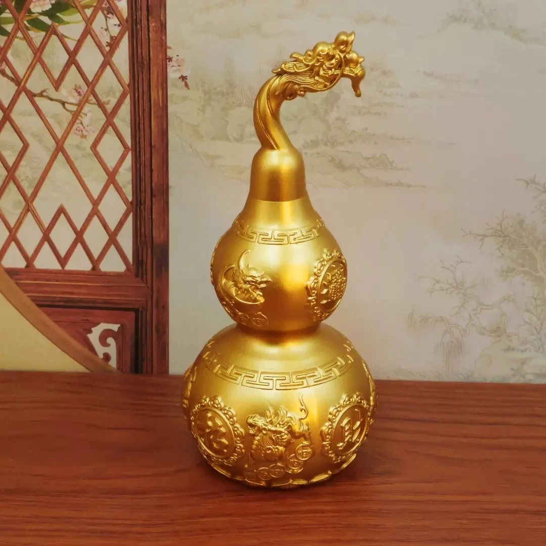 黄铜19cm龙头貔貅铜葫芦桌面办公室客厅摆件装饰品钥匙扣十二生肖