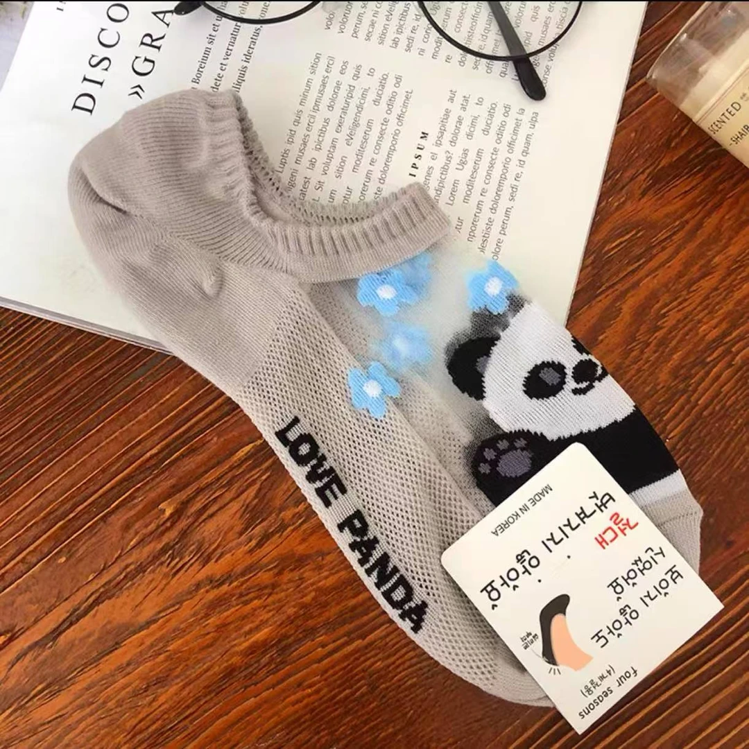 M914 韩国新款网纱船袜夏透肉水晶黑+灰