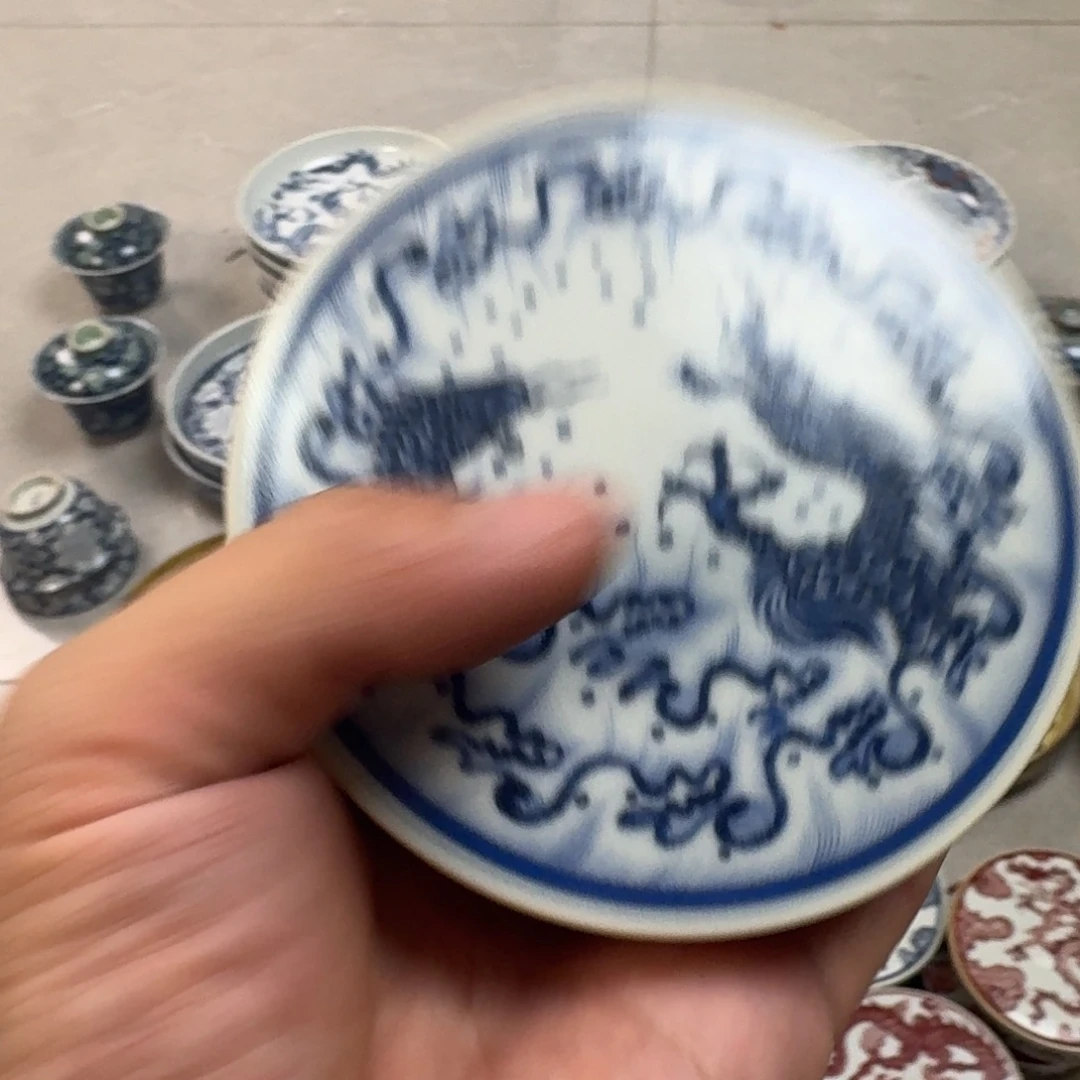 杯青花鱼化龙盖置