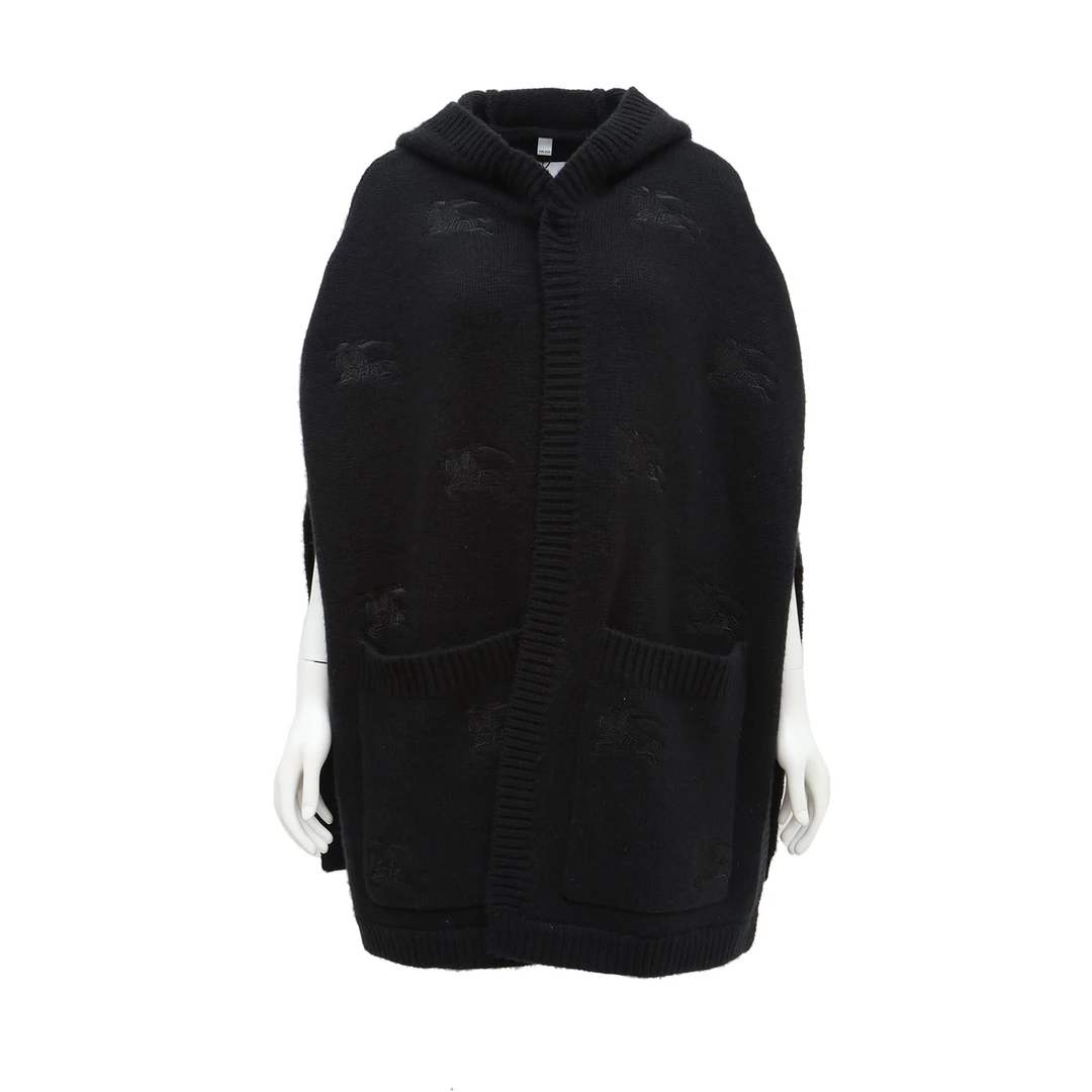 99新 BURBERRY/博柏利 【lu】 披肩 黑色 羊毛 均码P244274677