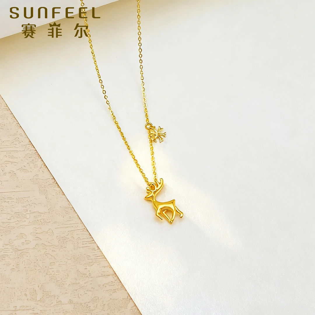 赛菲尔5G精品足金999一鹿有你黄金套链5GTS0510360