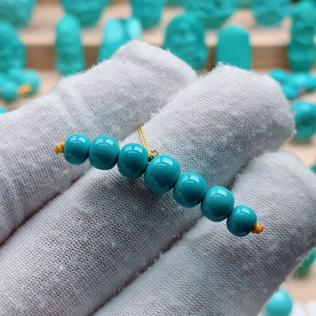 绿松石未镶嵌七连珠