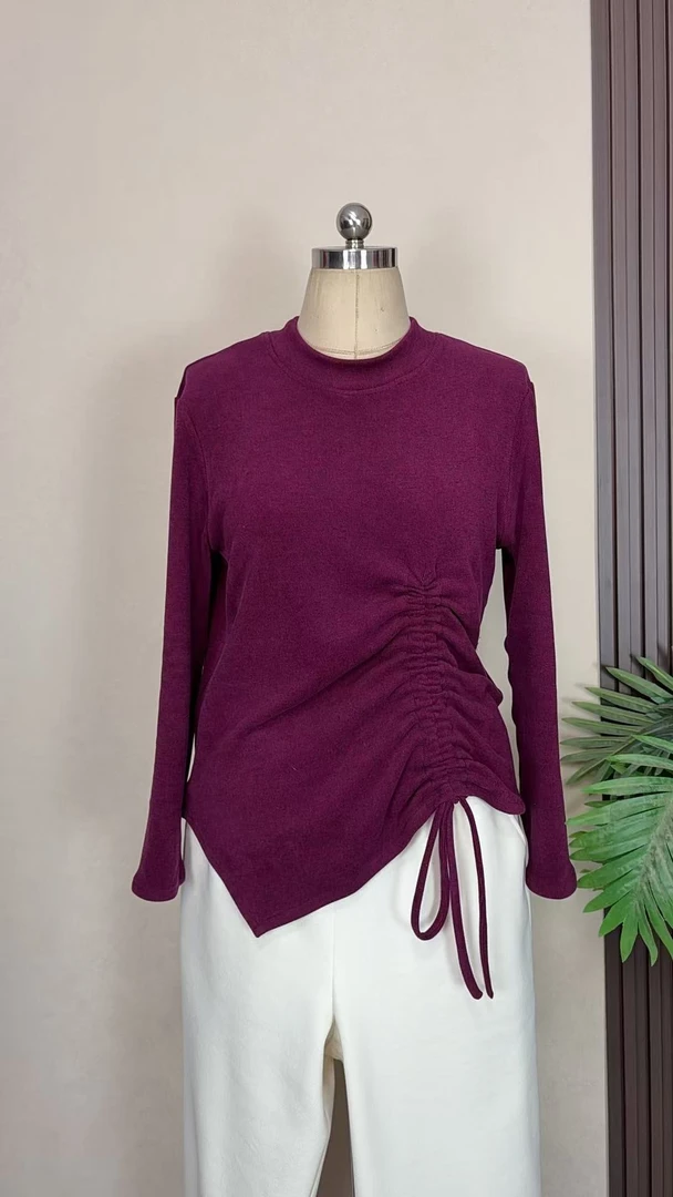 时尚经典保暖法式上衣针织打底衫休闲风套衫女纯色