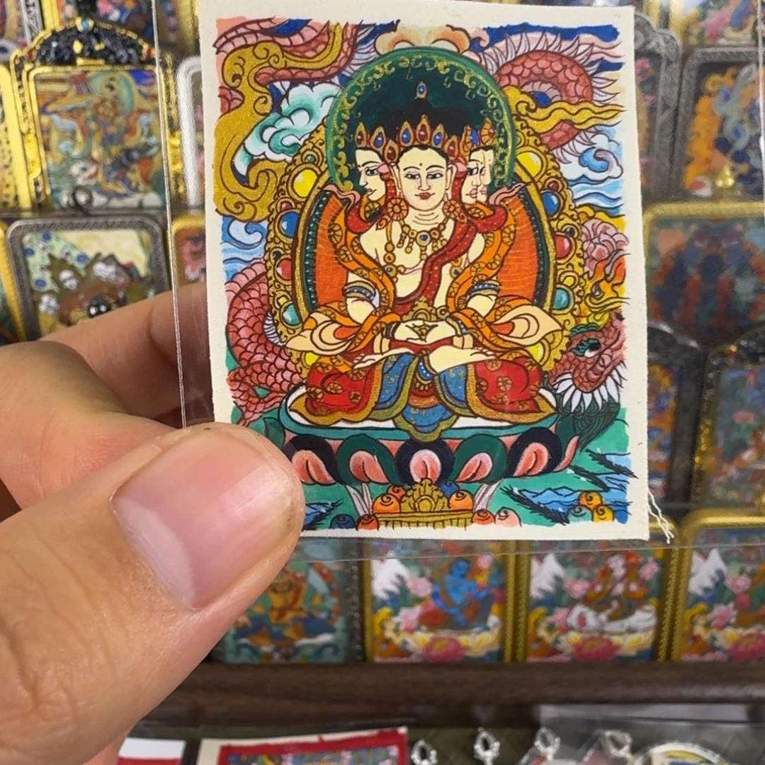 吊坠纯手绘大日如来唐卡