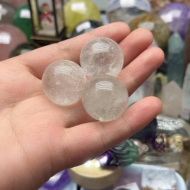 水晶未镶嵌珠宝半成品72克白水晶球