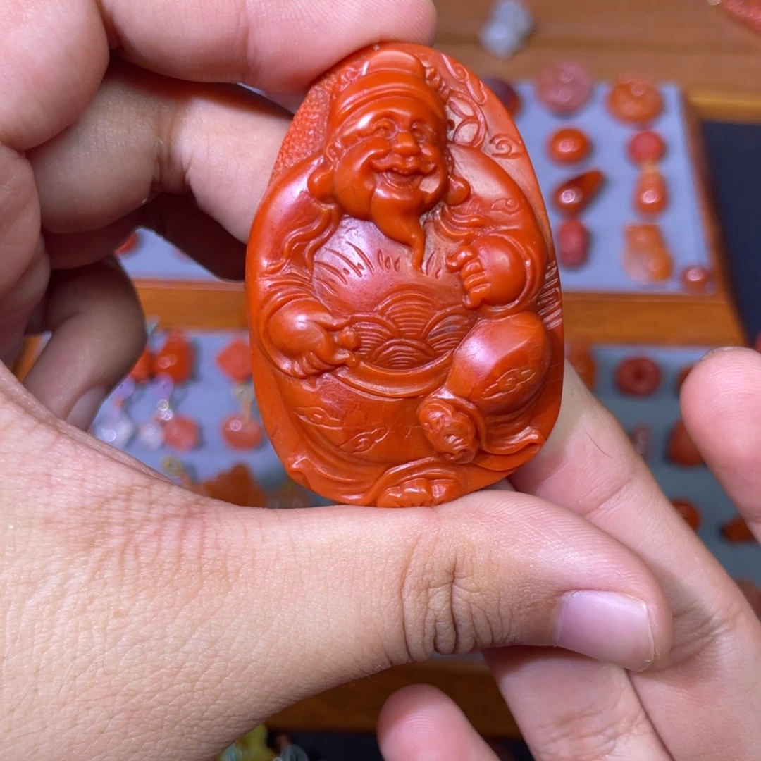 南红玛瑙配饰未镶嵌南红财神
