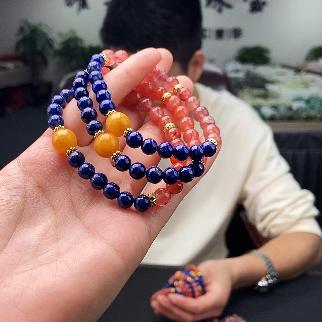 青金石未镶嵌颈饰手串 颜色多样性发拍一发一