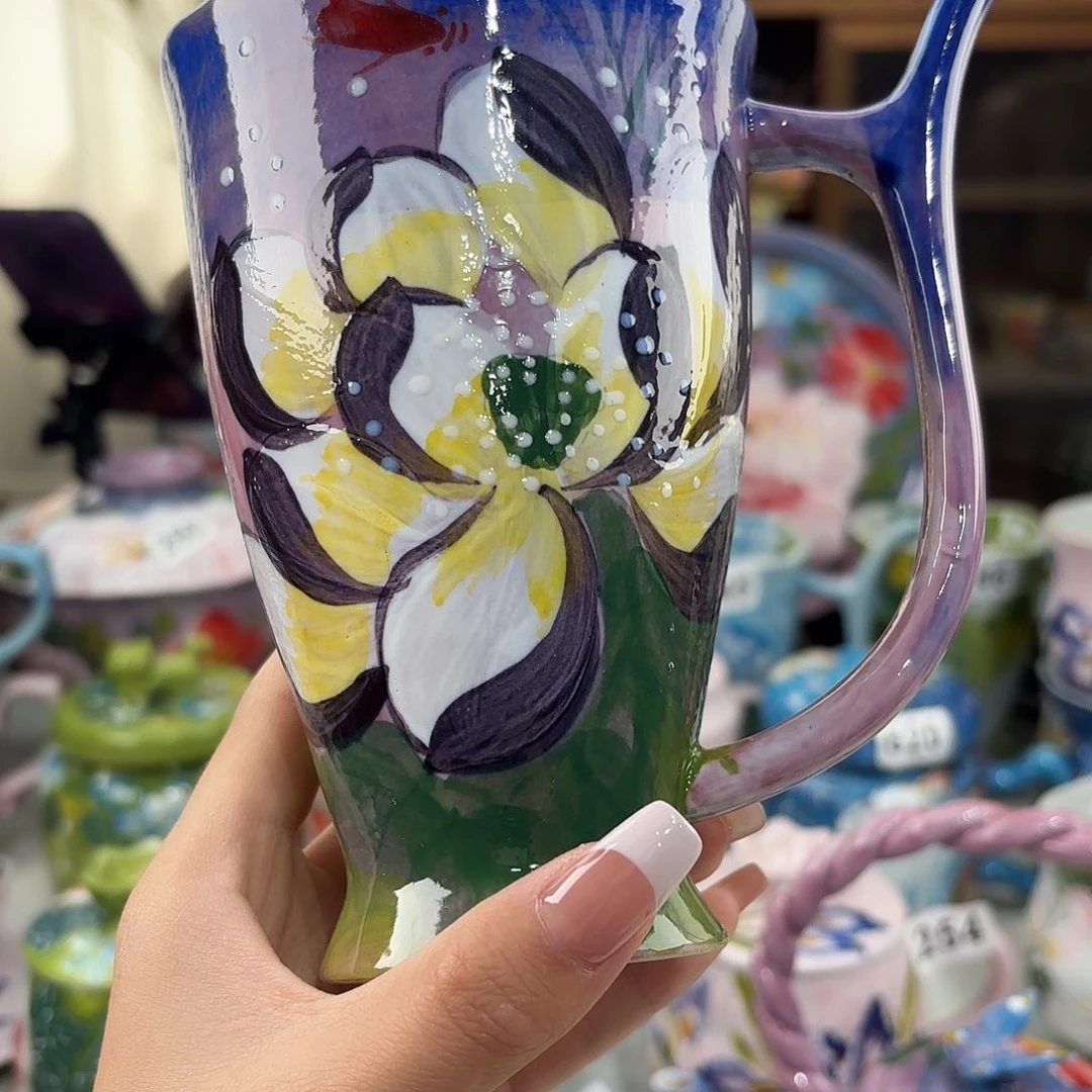 瓷片景德镇手绘高温釉下彩陶瓷茶具