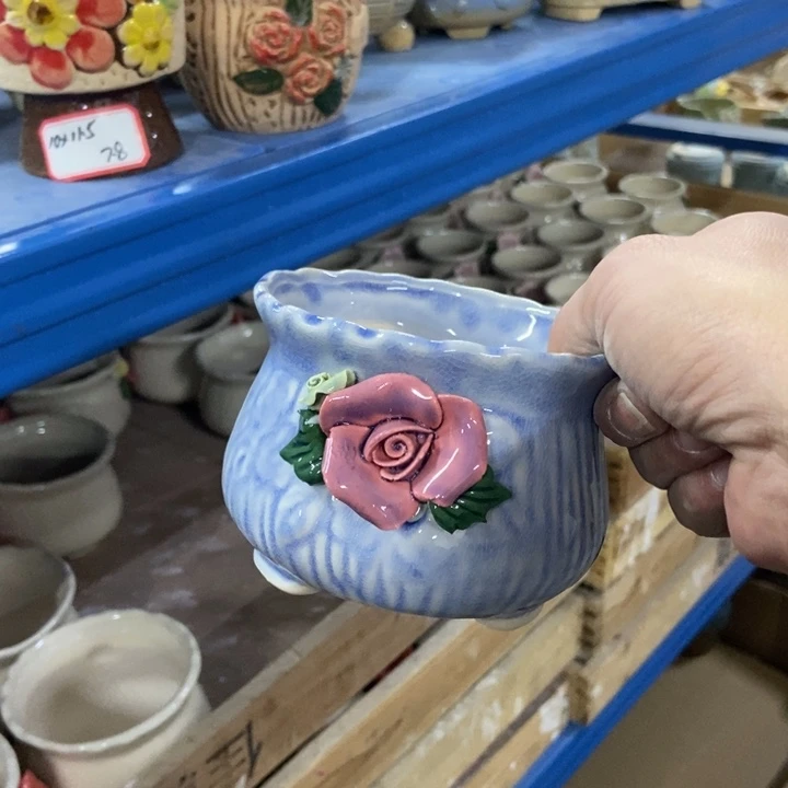 陶瓷花盆单场满9.9发10.5*8