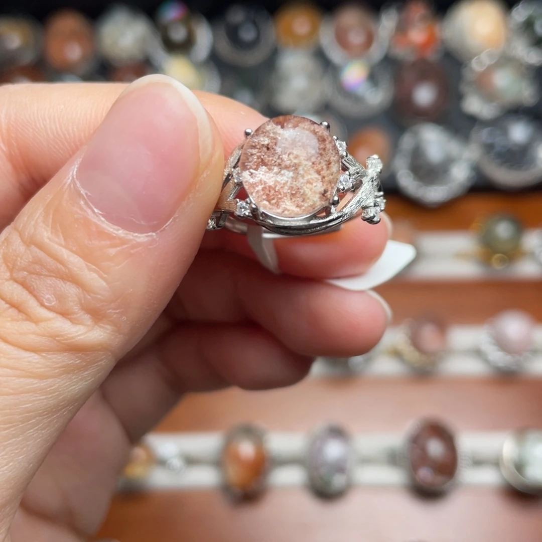 戒指水晶银S925镶嵌