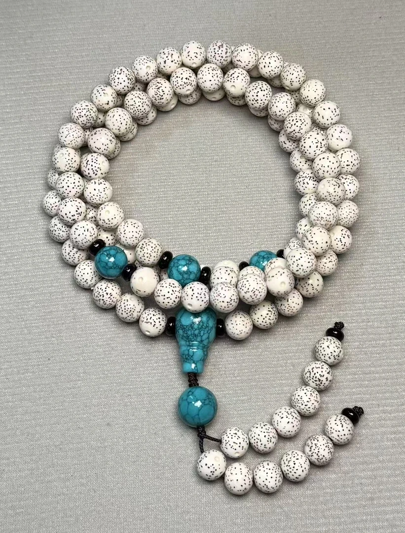 正宗海南星月菩提籽 脱脂顺白高抛108颗佛珠念珠长串【尺寸9+】