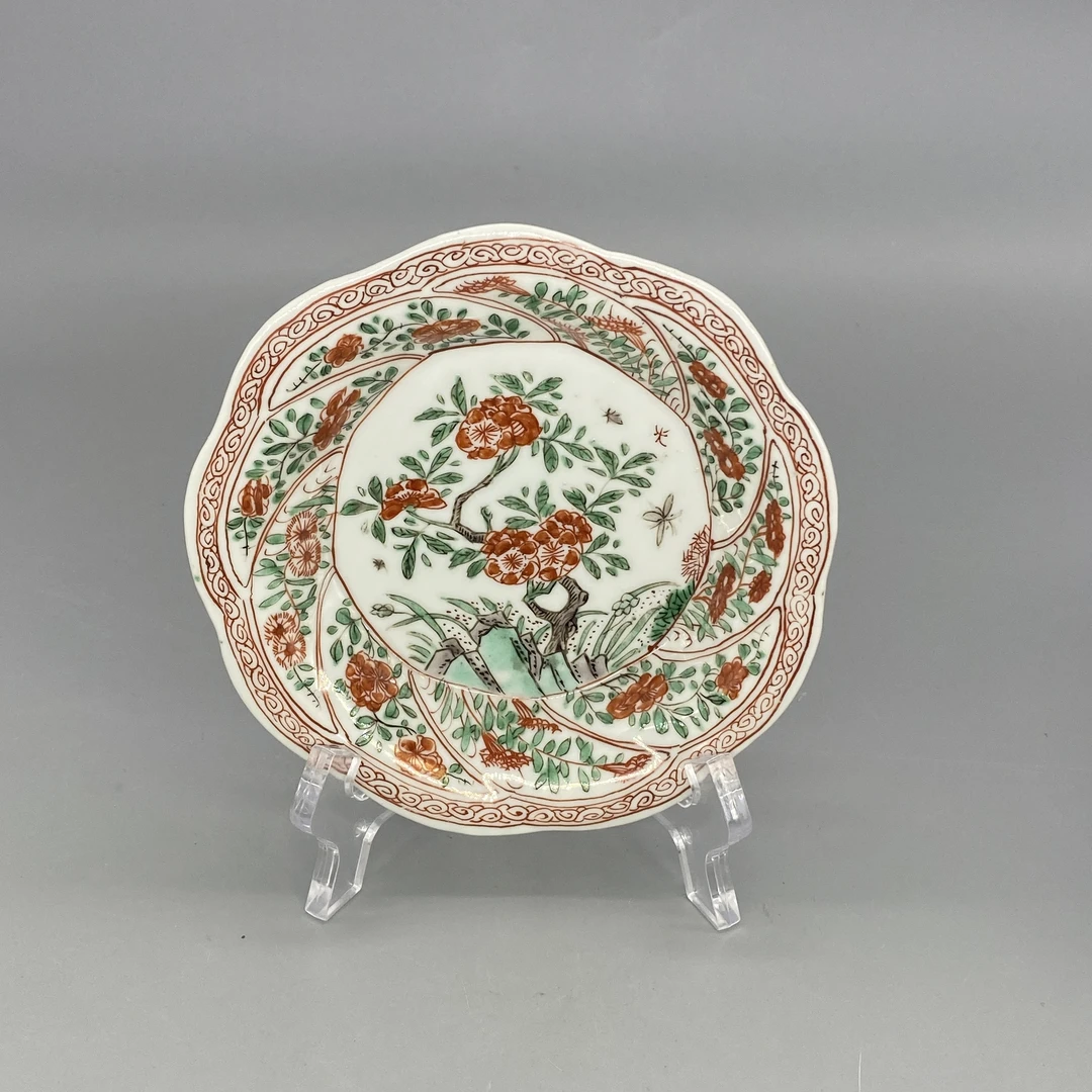 62412125*清康熙五彩花卉纹盘/瓷器六/江苏省文物总店