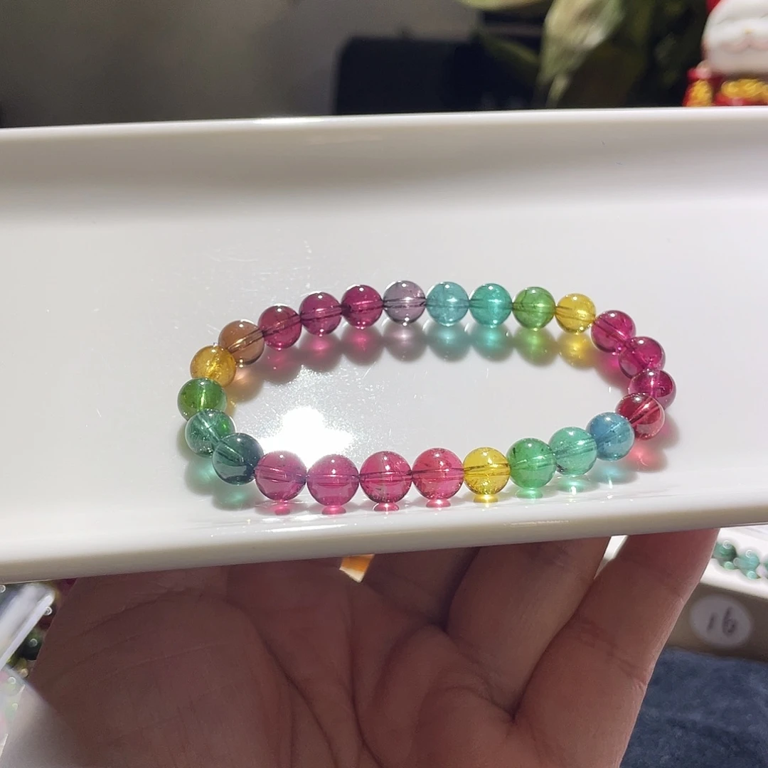 碧玺手串未镶嵌A***e彩虹碧玺