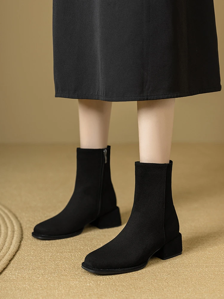 头层牛皮2025年新款马丁靴秋冬英伦风厚底显瘦真皮单靴气质靴子