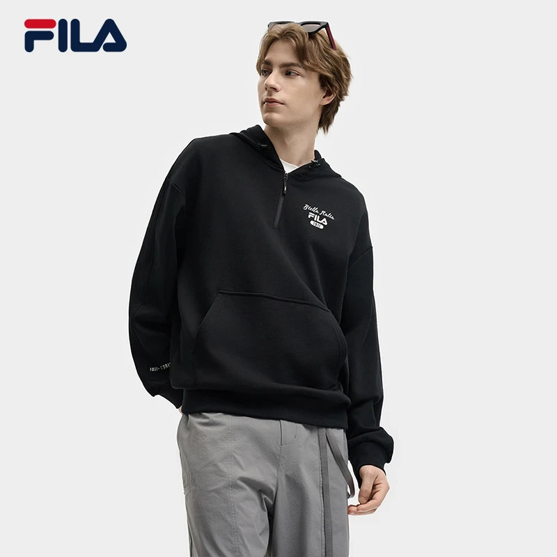Fila/斐乐男士【简约时尚】秋季新款宽松百搭连帽卫衣F11M539201F