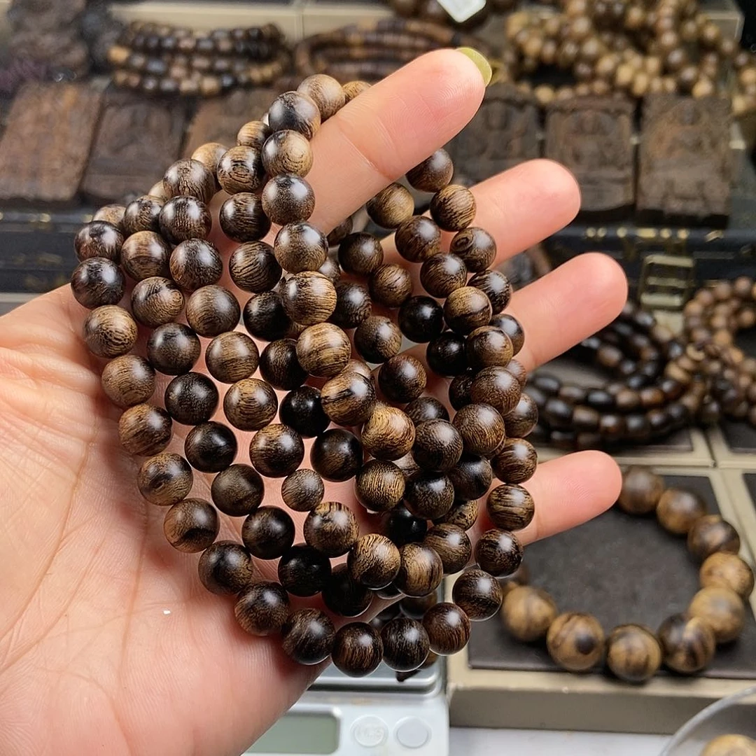 沉香手串双****福越南芽庄白虎斑留疤