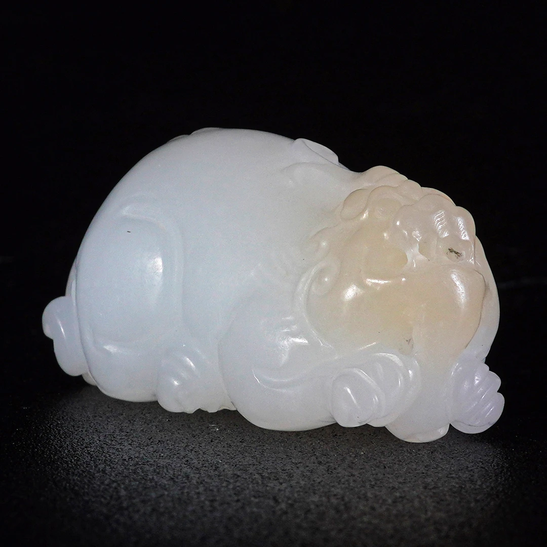 LOT.007羊脂白玉辟邪兽X1069