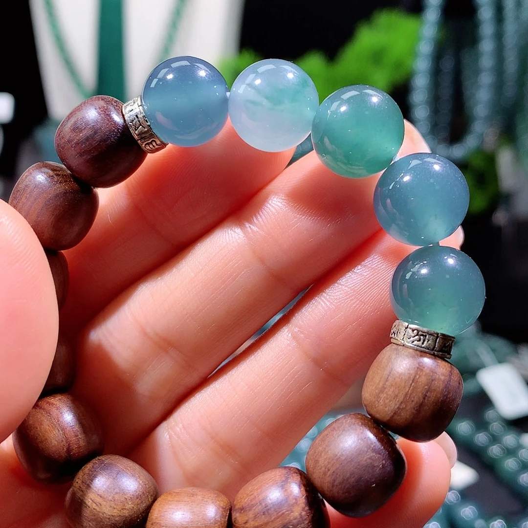 翡翠未镶嵌手链天然a货翡翠手串12