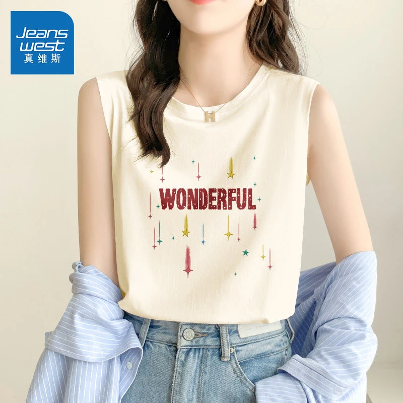 真维斯吊带背心女夏季时尚无袖上衣小个子韩版体恤潮小个子穿搭