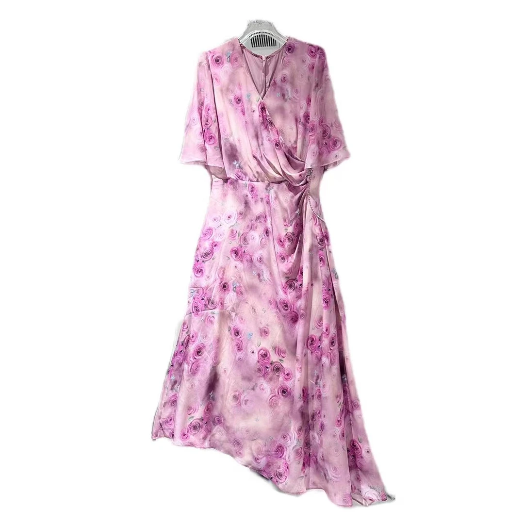 【文文原创】重磅100桑蚕丝连衣裙Y24C9073