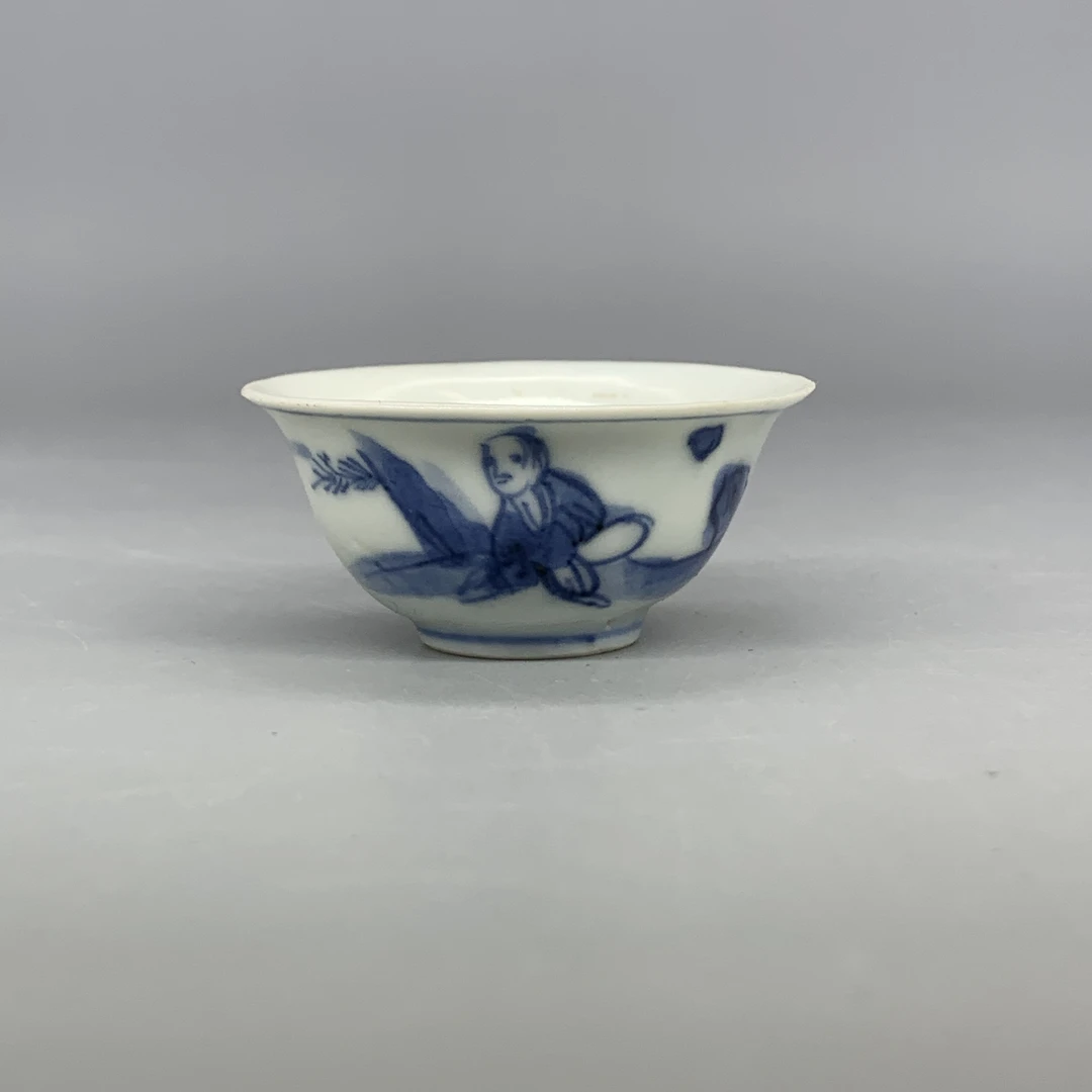 62509232*明晚期青花高仕图杯/瓷器六/江苏省文物总店/MM