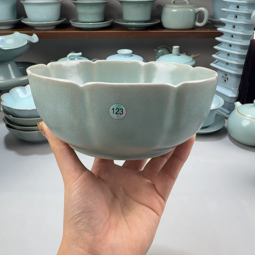 瓷摆件编号123仿古釉汝窑钵二级