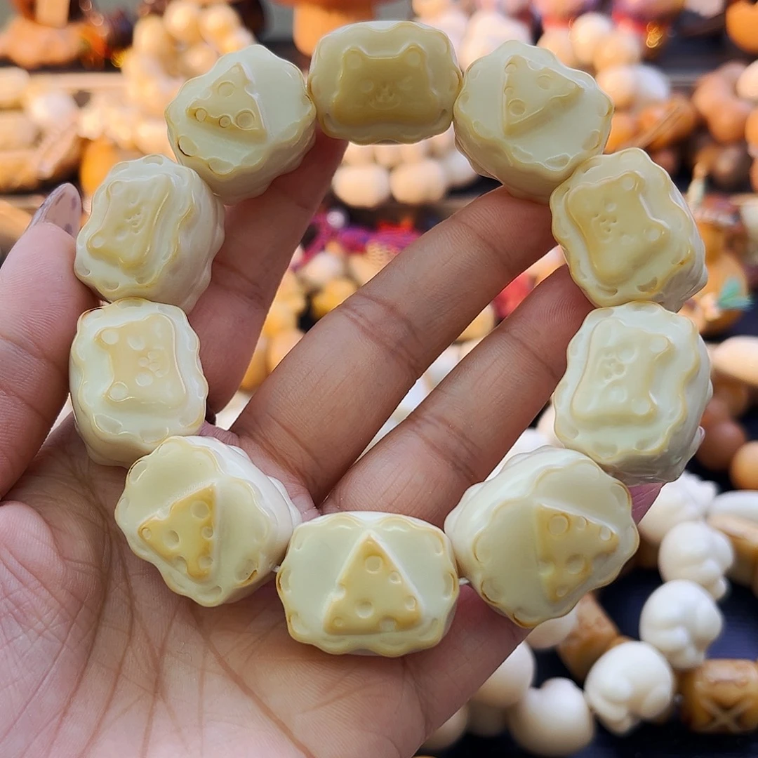 菩提根/象牙果手串奶油饼干