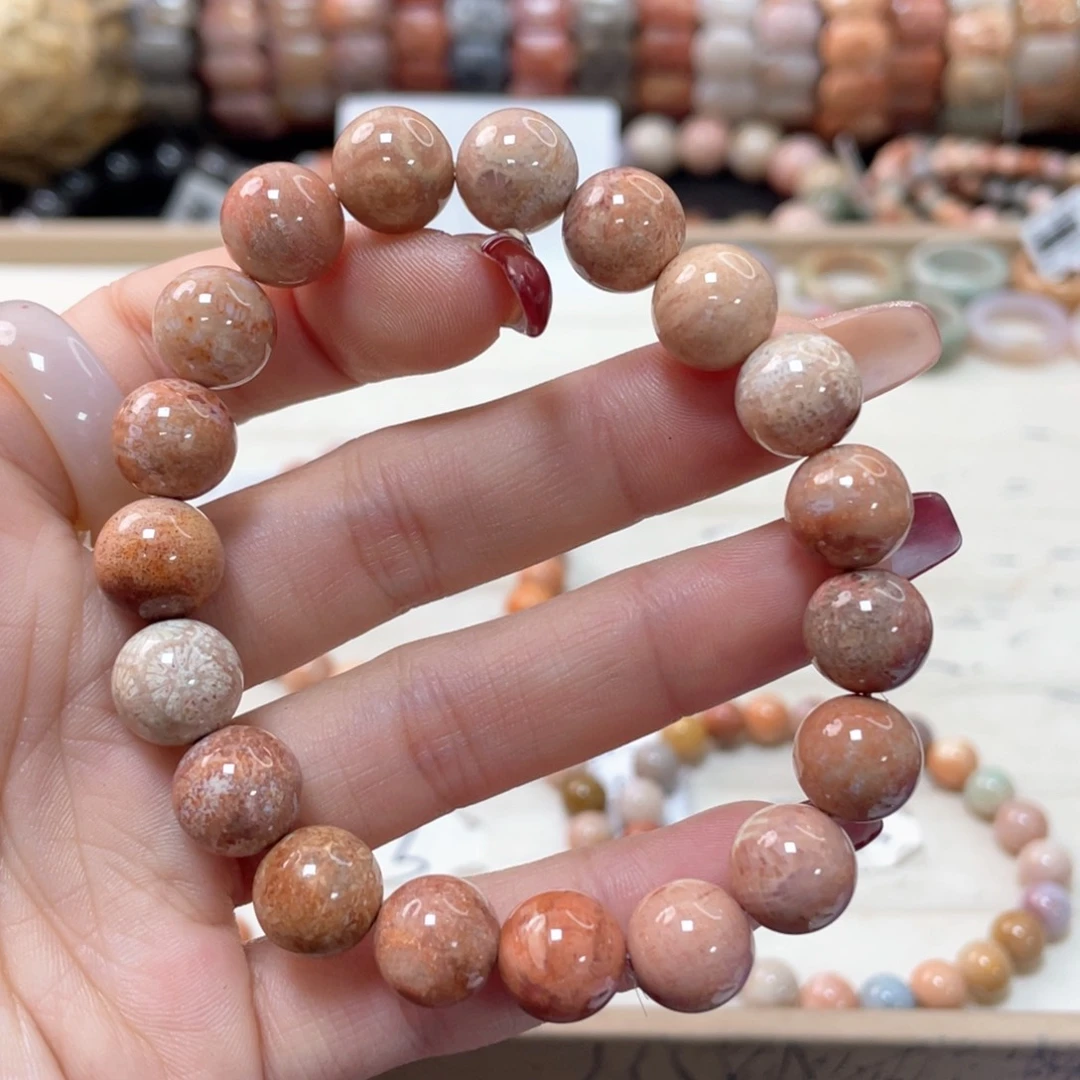 硅化珊瑚（珊瑚玉）手链未镶嵌回**笑444