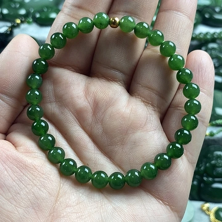 和田玉（碧玉）未镶嵌项链6mm