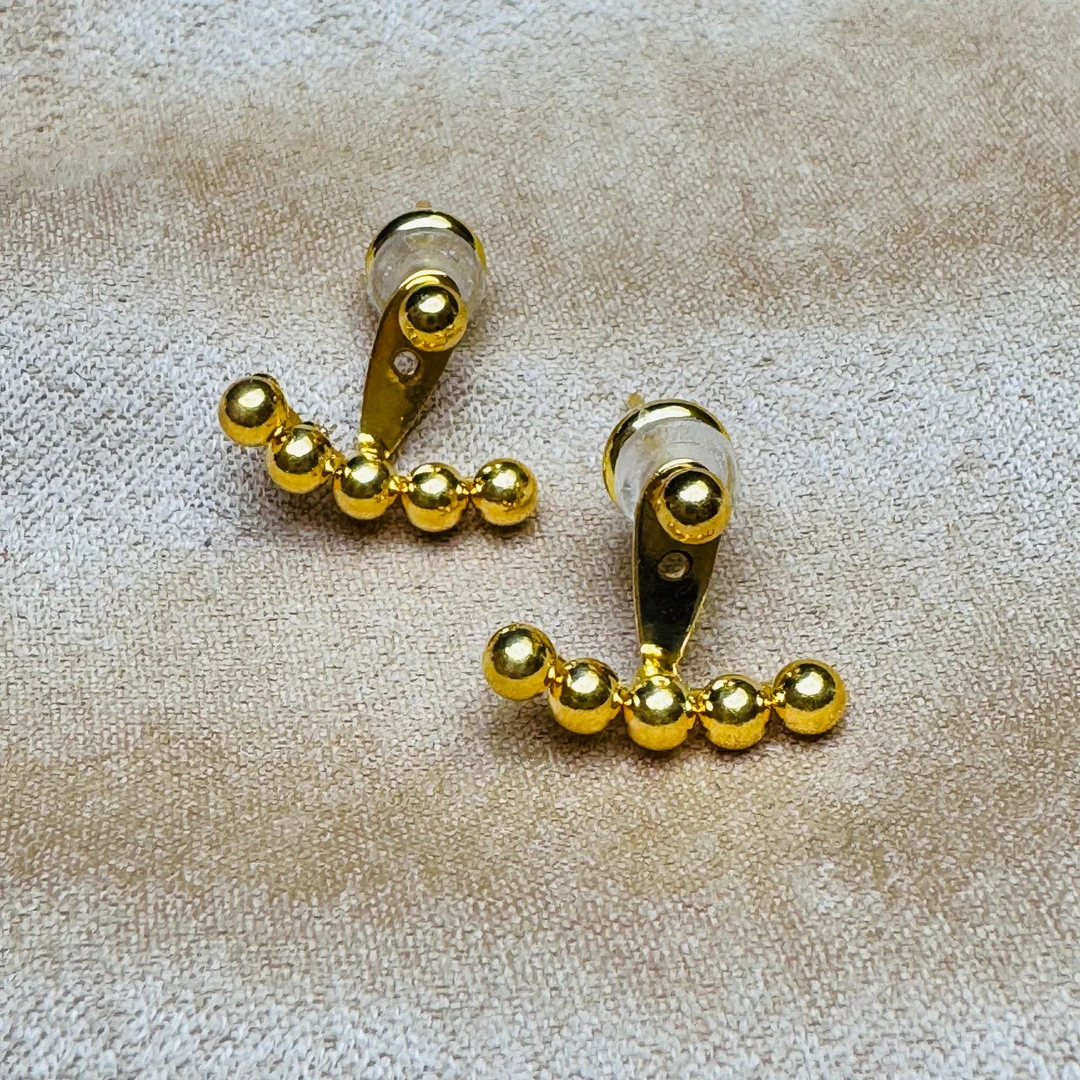 130#足金999  黄金豆豆耳钉  扇形  可拆卸耳钉轻奢设计款