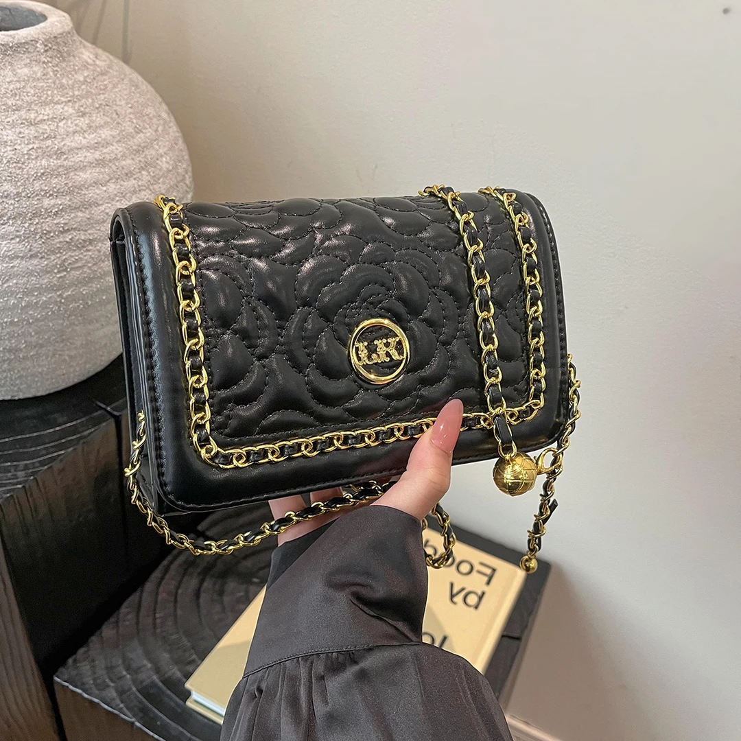 新款时尚百搭轻奢小巧精致女士斜挎单肩包包224黑色